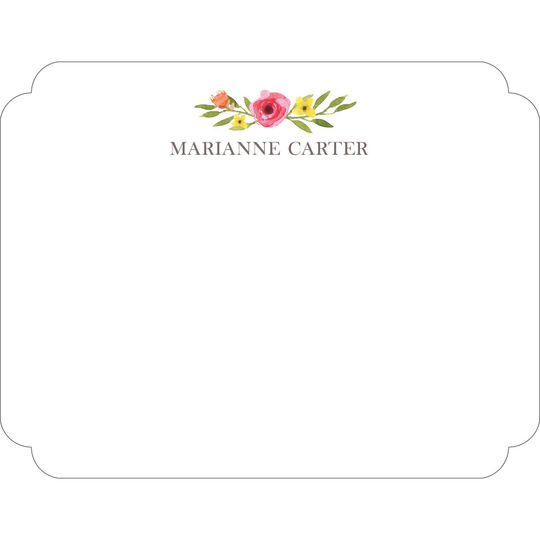 Floral Motif Flat Note Cards